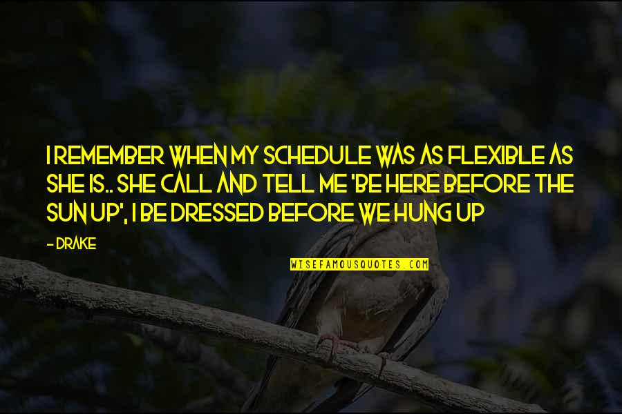 Dimetrosaurs Quotes By Drake: I remember when my schedule was as flexible Dimetrosaurs Quotes By Drake: I remember when my schedule was as flexible