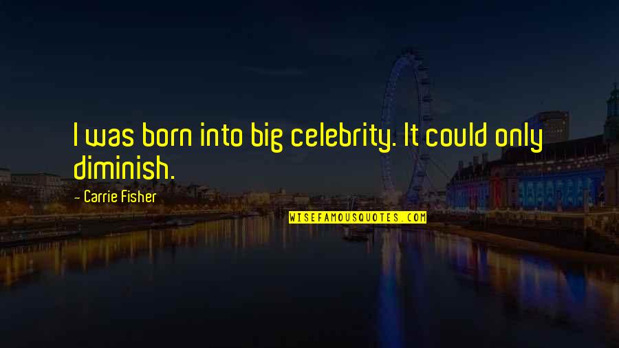 Diminish Quotes By Carrie Fisher: I was born into big celebrity. It could