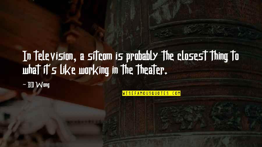 Dimitri S Point Of View Quotes By BD Wong: In television, a sitcom is probably the closest Dimitri S Point Of View Quotes By BD Wong: In television, a sitcom is probably the closest