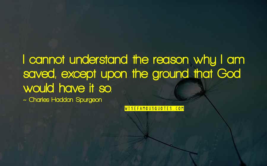 Dimka Execution Quotes By Charles Haddon Spurgeon: I cannot understand the reason why I am