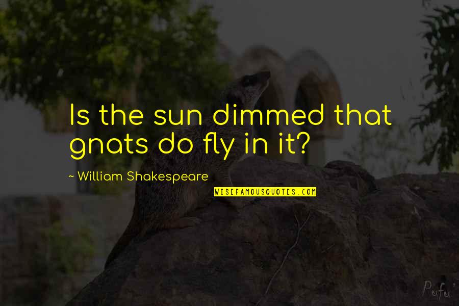 Dimmed Quotes By William Shakespeare: Is the sun dimmed that gnats do fly Dimmed Quotes By William Shakespeare: Is the sun dimmed that gnats do fly