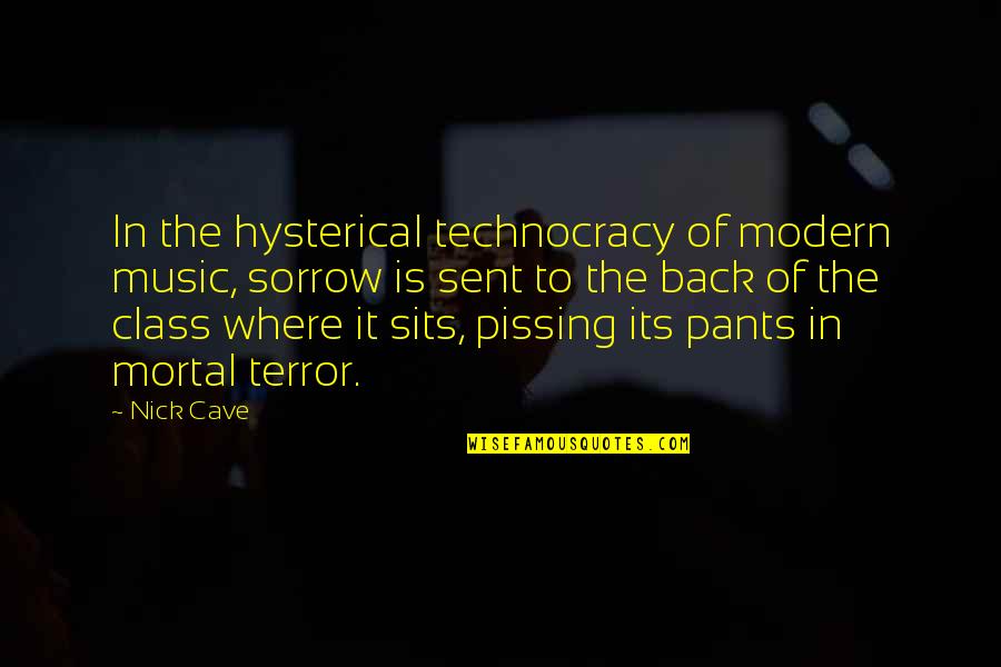 Dimmesdale Adultery Quotes By Nick Cave: In the hysterical technocracy of modern music, sorrow