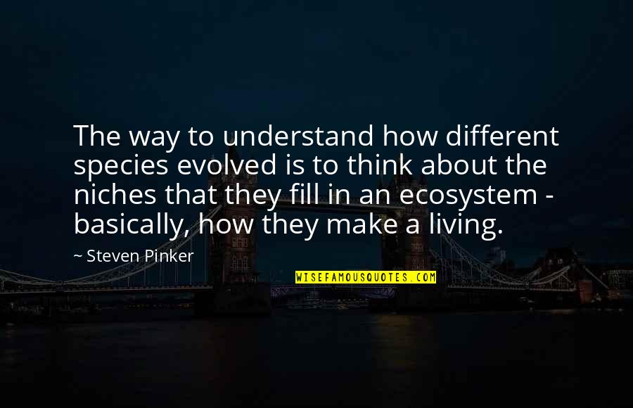 Dimmesdale Torturing Himself Quotes By Steven Pinker: The way to understand how different species evolved