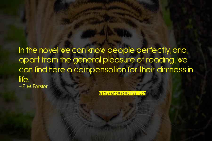 Dimness Quotes By E. M. Forster: In the novel we can know people perfectly,