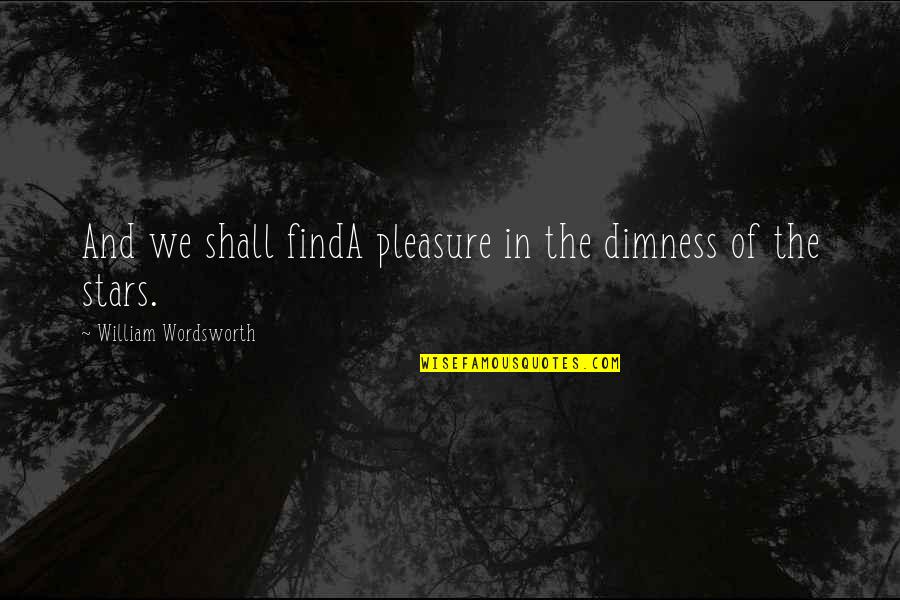 Dimness Quotes By William Wordsworth: And we shall findA pleasure in the dimness