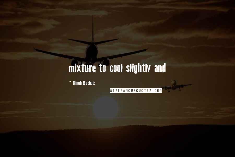 Dinah Bucholz quotes: mixture to cool slightly and