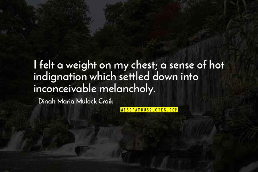 Dinah Maria Craik Quotes By Dinah Maria Mulock Craik: I felt a weight on my chest; a