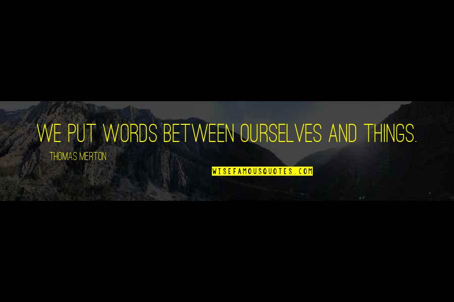 Dinainte De Quotes By Thomas Merton: We put words between ourselves and things.