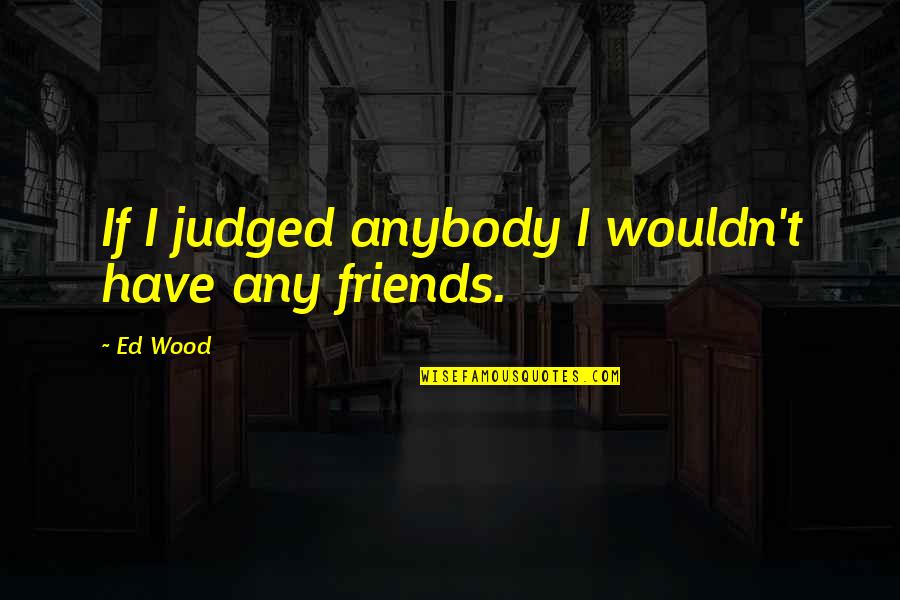 Dinallo Wittrup Quotes By Ed Wood: If I judged anybody I wouldn't have any