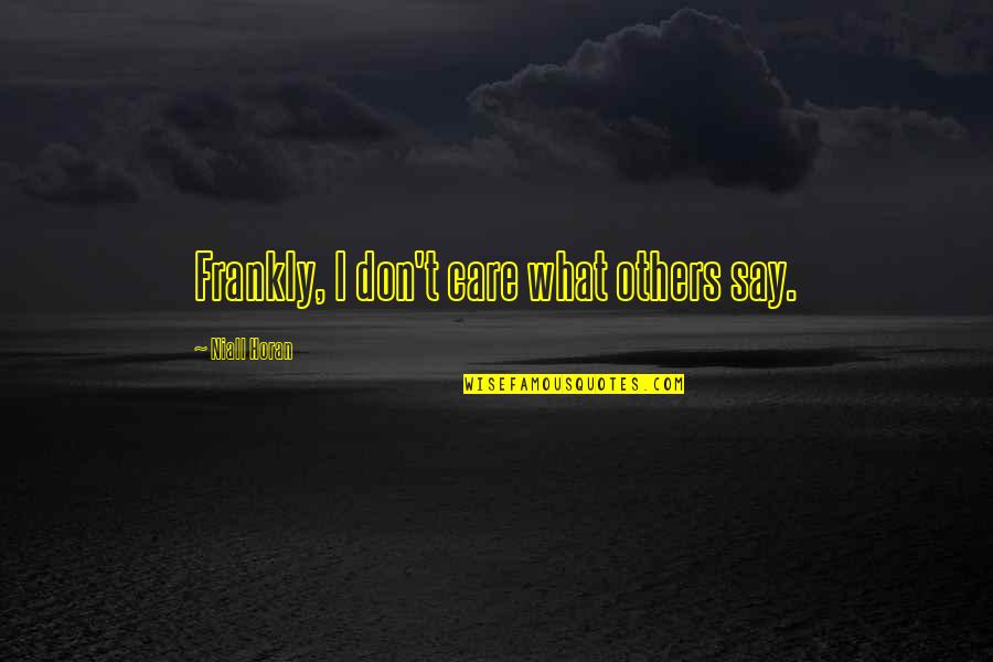 Dinauntru Dex Quotes By Niall Horan: Frankly, I don't care what others say. Dinauntru Dex Quotes By Niall Horan: Frankly, I don't care what others say.