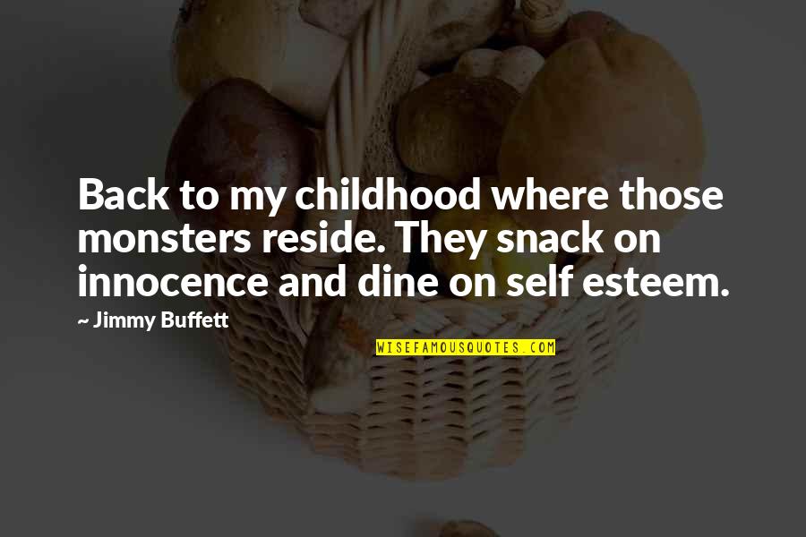 Dine Out Quotes By Jimmy Buffett: Back to my childhood where those monsters reside.