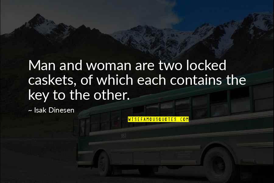 Dinesen's Quotes By Isak Dinesen: Man and woman are two locked caskets, of