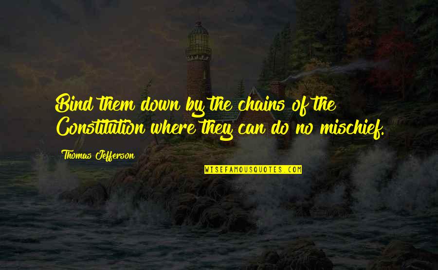 Dingen Om Quotes By Thomas Jefferson: Bind them down by the chains of the