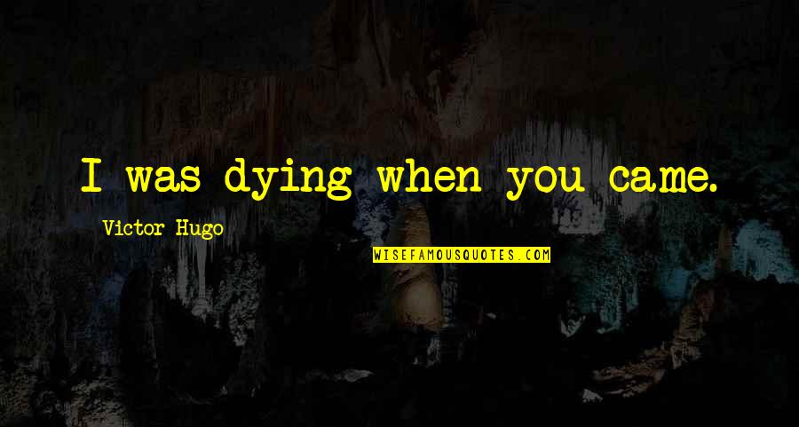 Dingey Quotes By Victor Hugo: I was dying when you came.