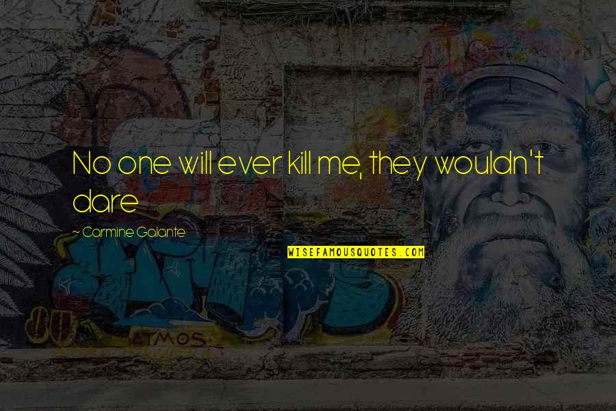 Dingues For Sale Quotes By Carmine Galante: No one will ever kill me, they wouldn't Dingues For Sale Quotes By Carmine Galante: No one will ever kill me, they wouldn't