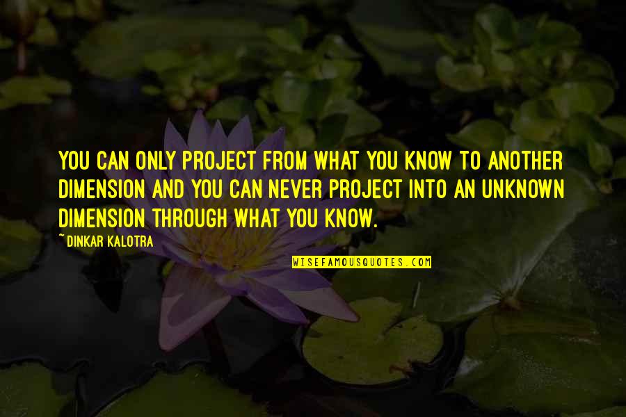 Dinkar Quotes By Dinkar Kalotra: You can only project from what you know Dinkar Quotes By Dinkar Kalotra: You can only project from what you know
