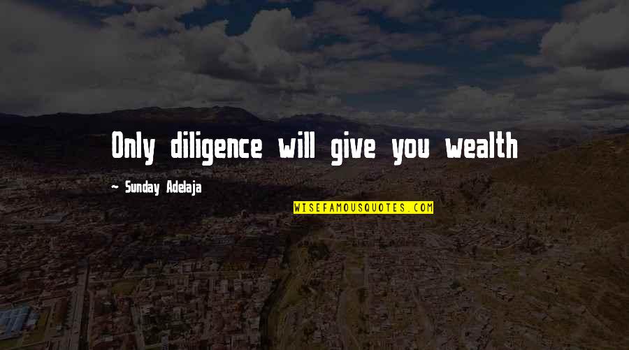 Dinnah Pladott Quotes By Sunday Adelaja: Only diligence will give you wealth
