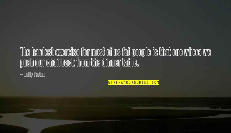 Dinner For One Quotes By Dolly Parton: The hardest exercise for most of us fat