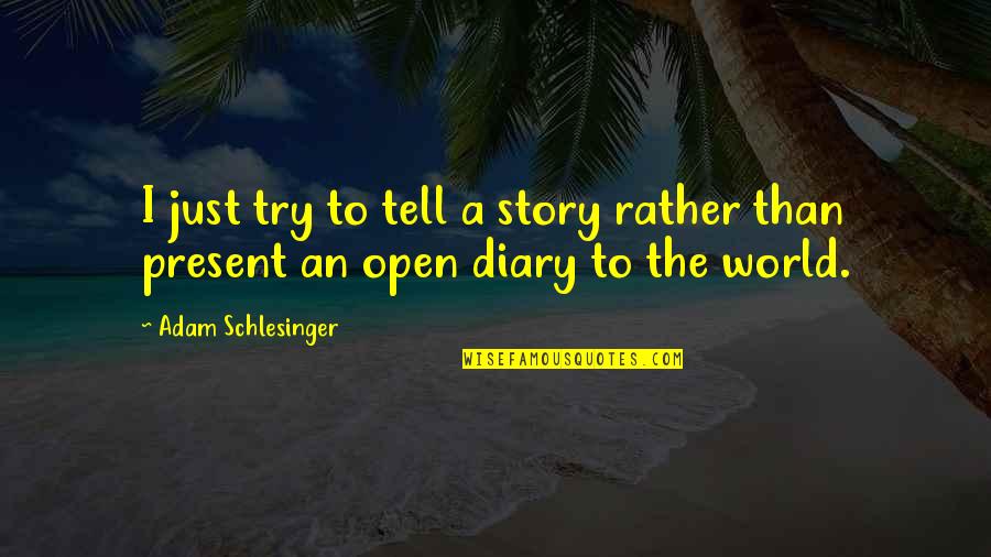 Diocletians Palace Quotes By Adam Schlesinger: I just try to tell a story rather