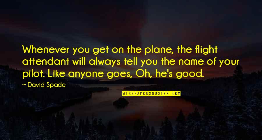 Diodorus Quotes By David Spade: Whenever you get on the plane, the flight