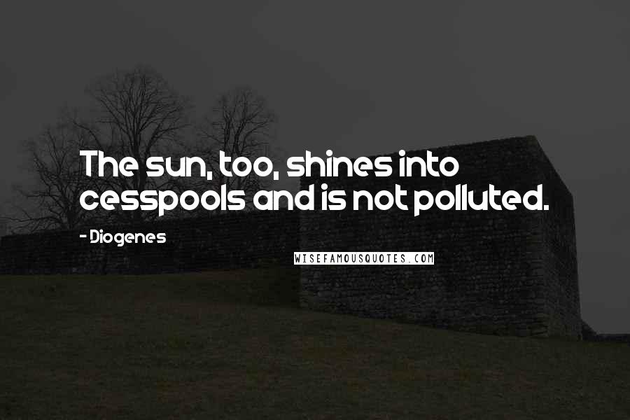 Diogenes quotes: The sun, too, shines into cesspools and is not polluted.