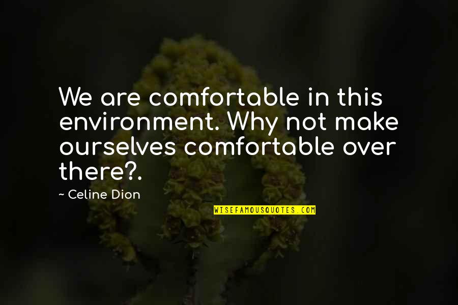 Dion Quotes By Celine Dion: We are comfortable in this environment. Why not