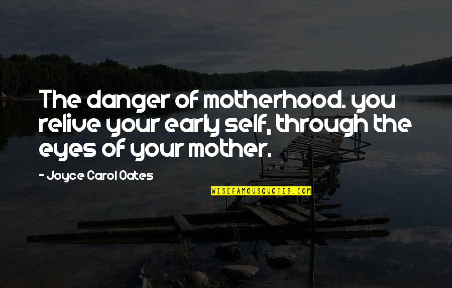 Dip Dye Quotes By Joyce Carol Oates: The danger of motherhood. you relive your early
