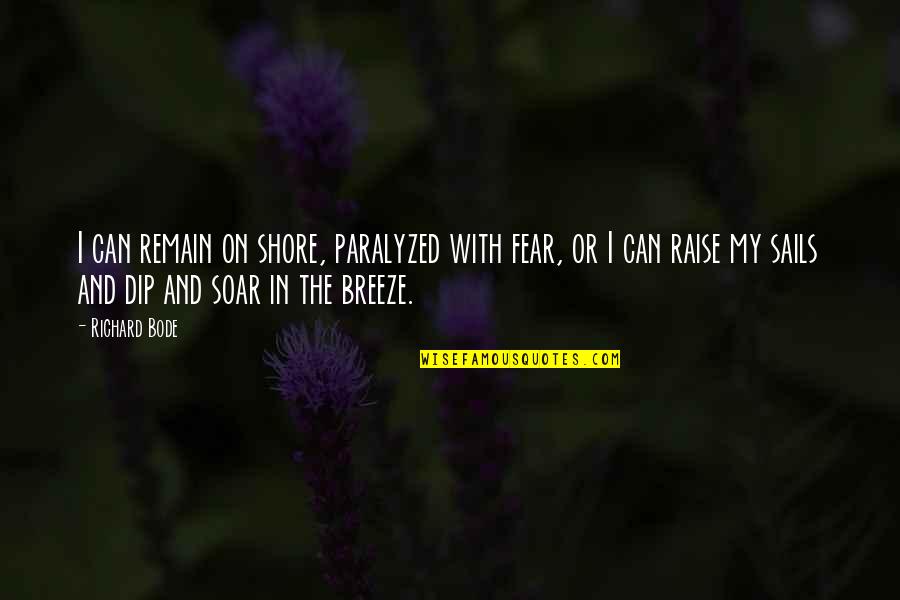 Dip Quotes By Richard Bode: I can remain on shore, paralyzed with fear, Dip Quotes By Richard Bode: I can remain on shore, paralyzed with fear,