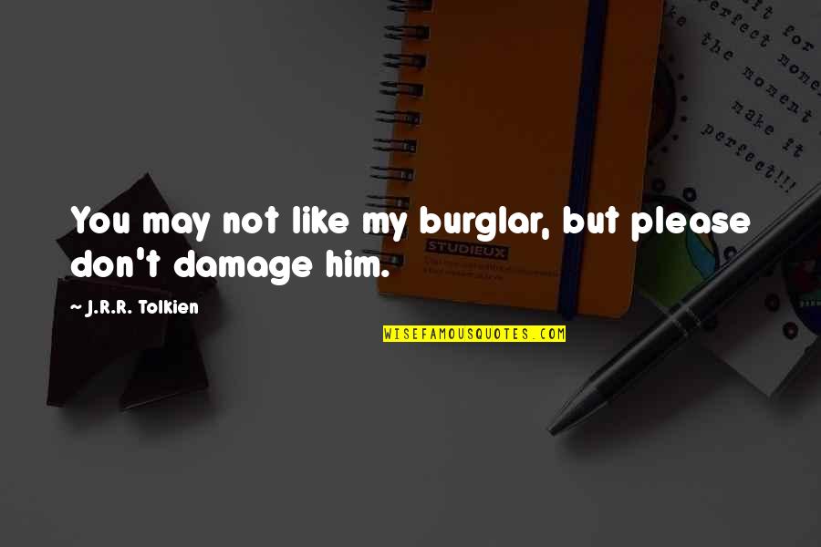 Dipali Patel Quotes By J.R.R. Tolkien: You may not like my burglar, but please Dipali Patel Quotes By J.R.R. Tolkien: You may not like my burglar, but please