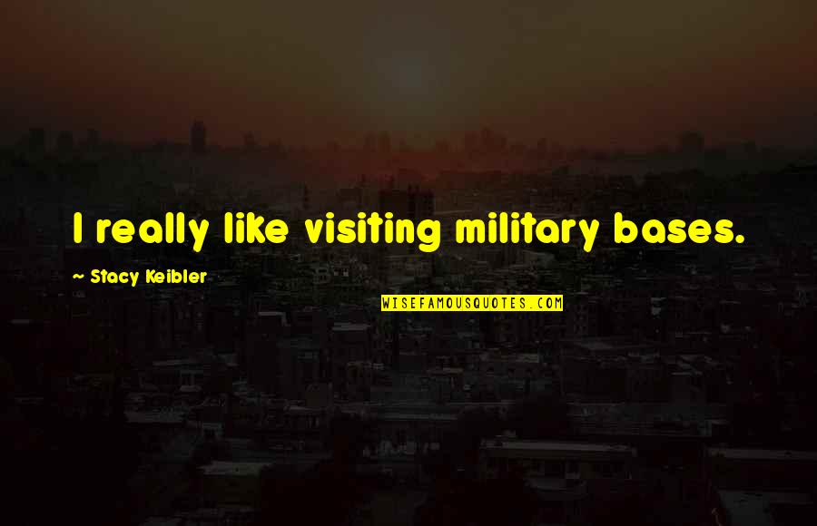 Dipandang Sepi Quotes By Stacy Keibler: I really like visiting military bases.