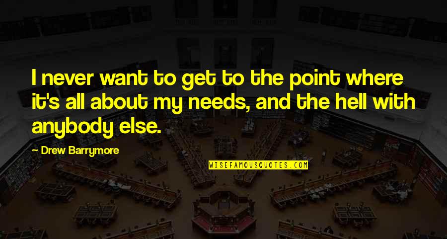 Dipende In English Quotes By Drew Barrymore: I never want to get to the point Dipende In English Quotes By Drew Barrymore: I never want to get to the point