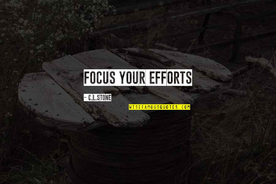 Dipendere Coniugazione Quotes By C.L.Stone: Focus Your Efforts