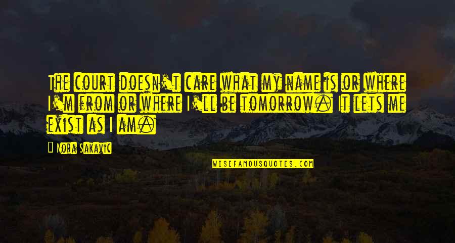Dipingere Conjugation Quotes By Nora Sakavic: The court doesn't care what my name is Dipingere Conjugation Quotes By Nora Sakavic: The court doesn't care what my name is