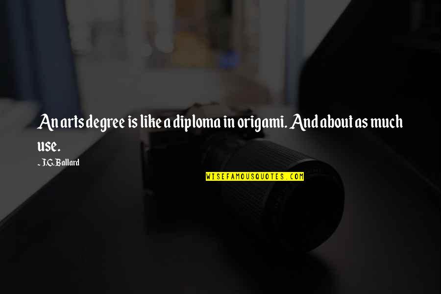 Diploma Quotes By J.G. Ballard: An arts degree is like a diploma in