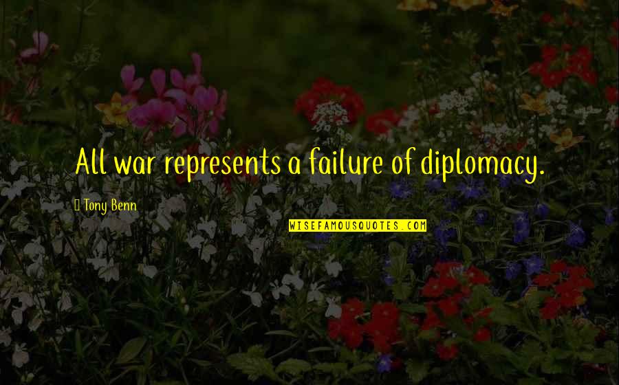 Diplomacy Quotes By Tony Benn: All war represents a failure of diplomacy.