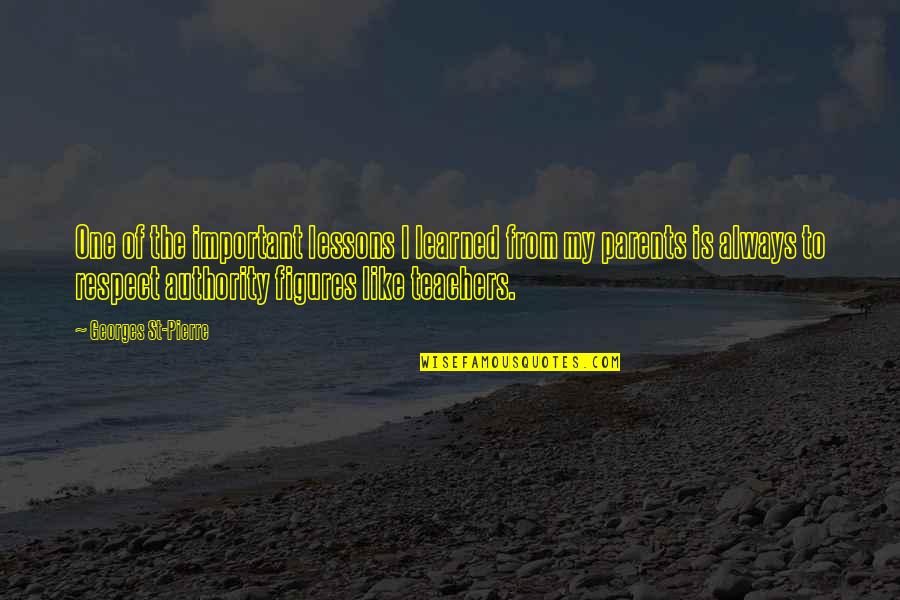 Diplomatic Passport Quotes By Georges St-Pierre: One of the important lessons I learned from Diplomatic Passport Quotes By Georges St-Pierre: One of the important lessons I learned from