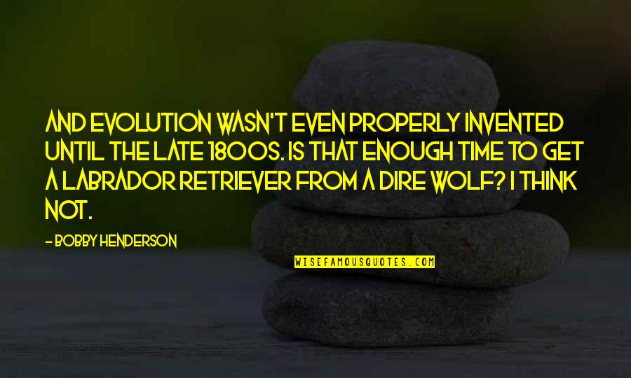 Dire Quotes By Bobby Henderson: And evolution wasn't even properly invented until the