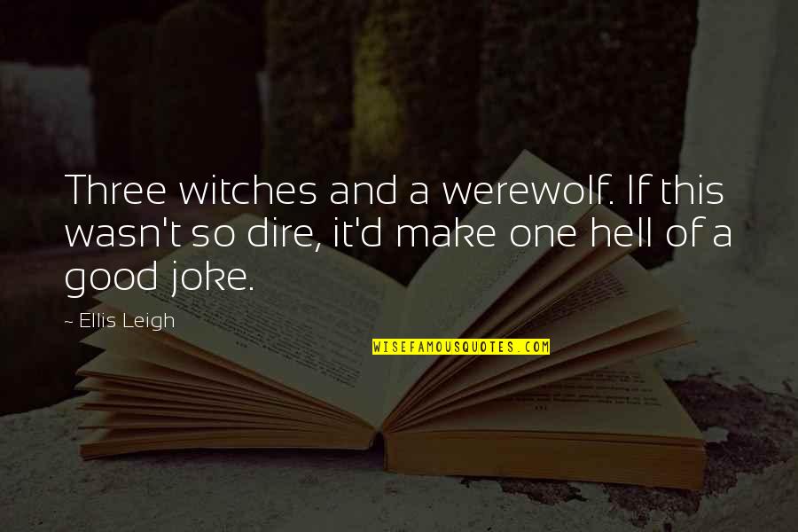 Dire Quotes By Ellis Leigh: Three witches and a werewolf. If this wasn't
