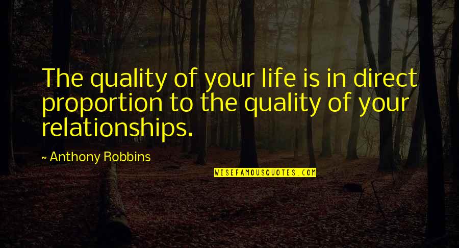 Direct Proportion Quotes By Anthony Robbins: The quality of your life is in direct