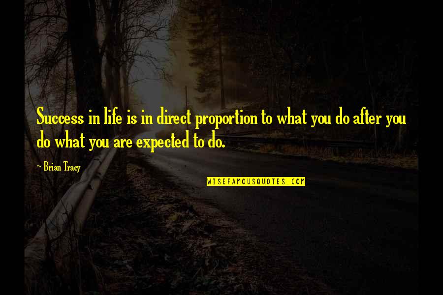 Direct Proportion Quotes By Brian Tracy: Success in life is in direct proportion to