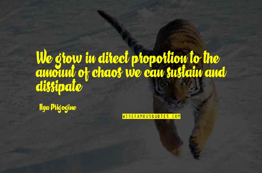 Direct Proportion Quotes By Ilya Prigogine: We grow in direct proportion to the amount