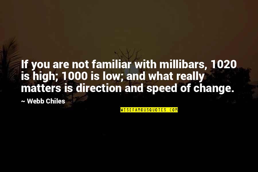 Direction And Speed Quotes By Webb Chiles: If you are not familiar with millibars, 1020