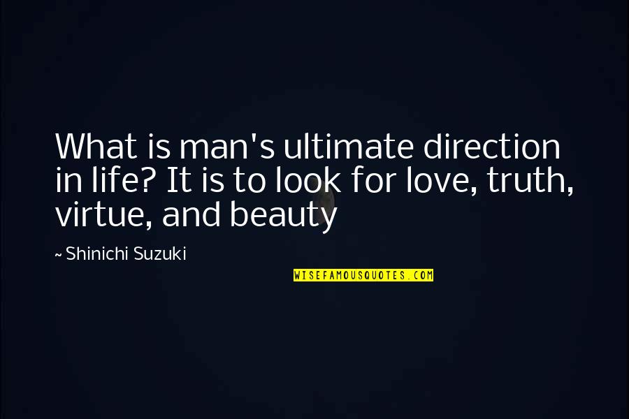 Direction In Life Quotes By Shinichi Suzuki: What is man's ultimate direction in life? It