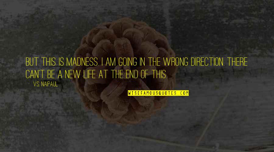 Direction Of Life Quotes By V.S. Naipaul: But this is madness. I am going in