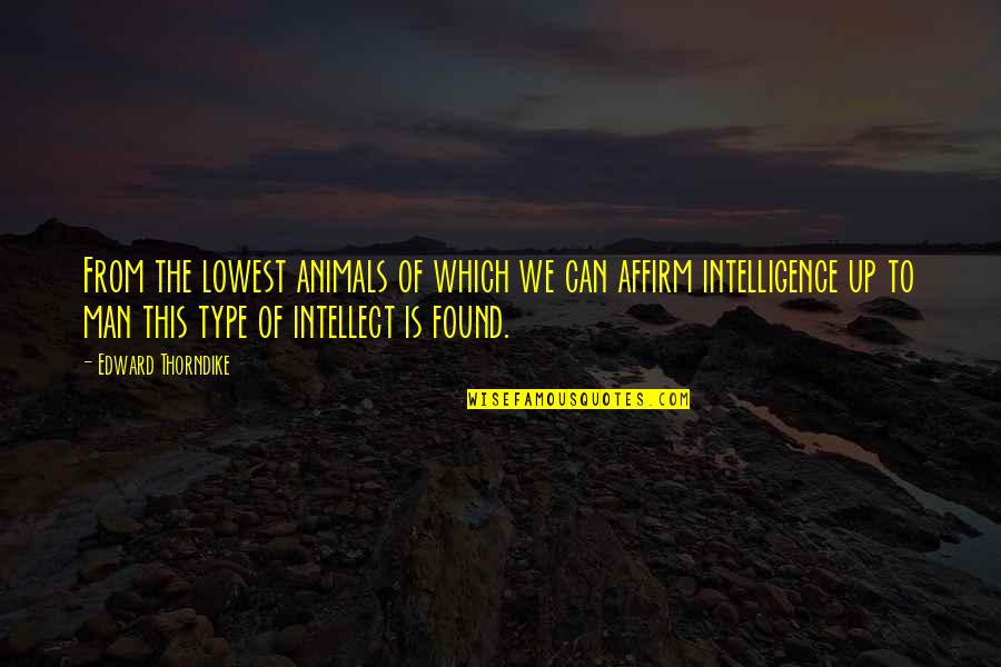 Director Funny Quotes By Edward Thorndike: From the lowest animals of which we can Director Funny Quotes By Edward Thorndike: From the lowest animals of which we can