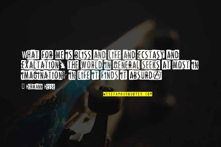 Director Funny Quotes By Hermann Hesse: What for me is bliss and life and Director Funny Quotes By Hermann Hesse: What for me is bliss and life and