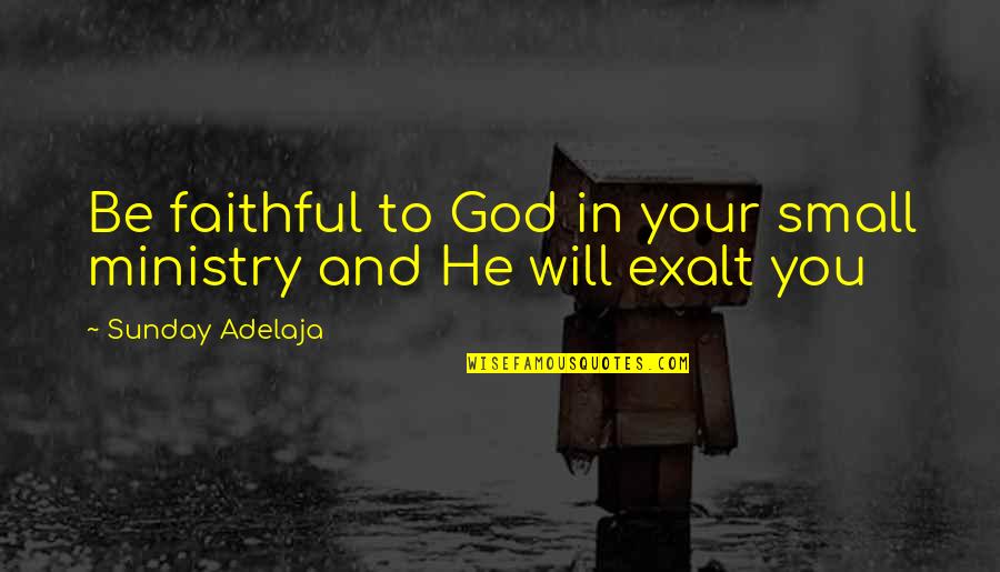 Directorial Quotes By Sunday Adelaja: Be faithful to God in your small ministry