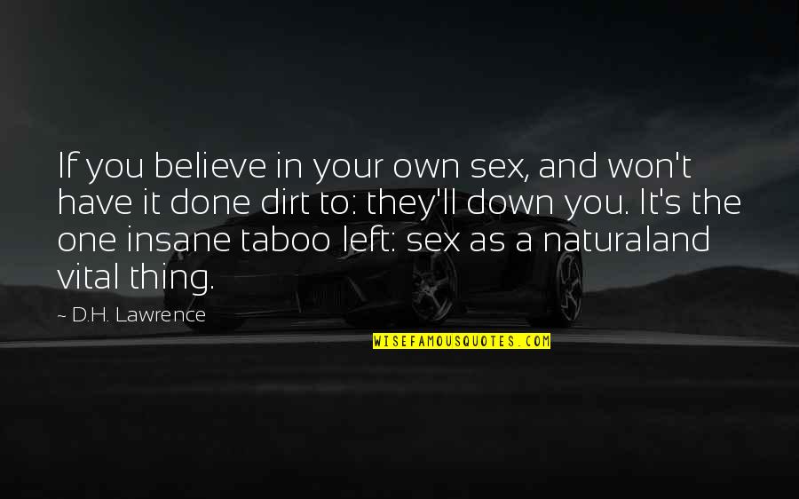 Dirt Quotes By D.H. Lawrence: If you believe in your own sex, and