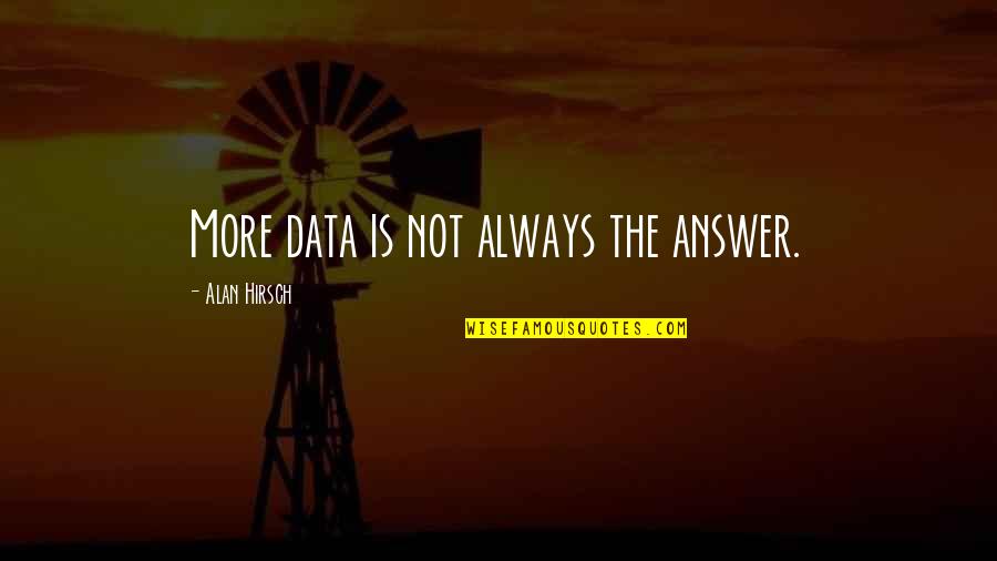 Dirt Under Fingernails Quotes By Alan Hirsch: More data is not always the answer. Dirt Under Fingernails Quotes By Alan Hirsch: More data is not always the answer.