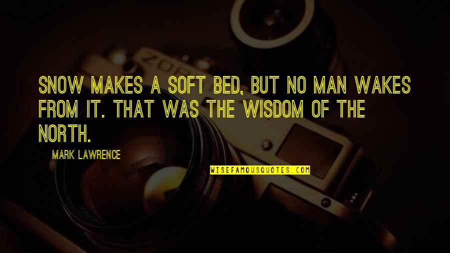 Dirtied Synonym Quotes By Mark Lawrence: Snow makes a soft bed, but no man